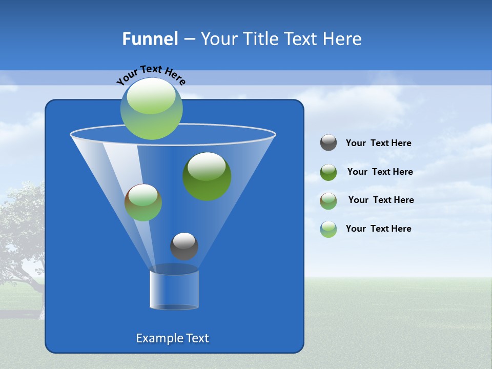 Alone Tree And Beautiful Sky With Clouds - 3D Landscape Scene. PowerPoint Template