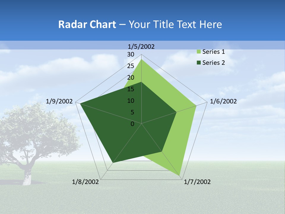 Alone Tree And Beautiful Sky With Clouds - 3D Landscape Scene. PowerPoint Template