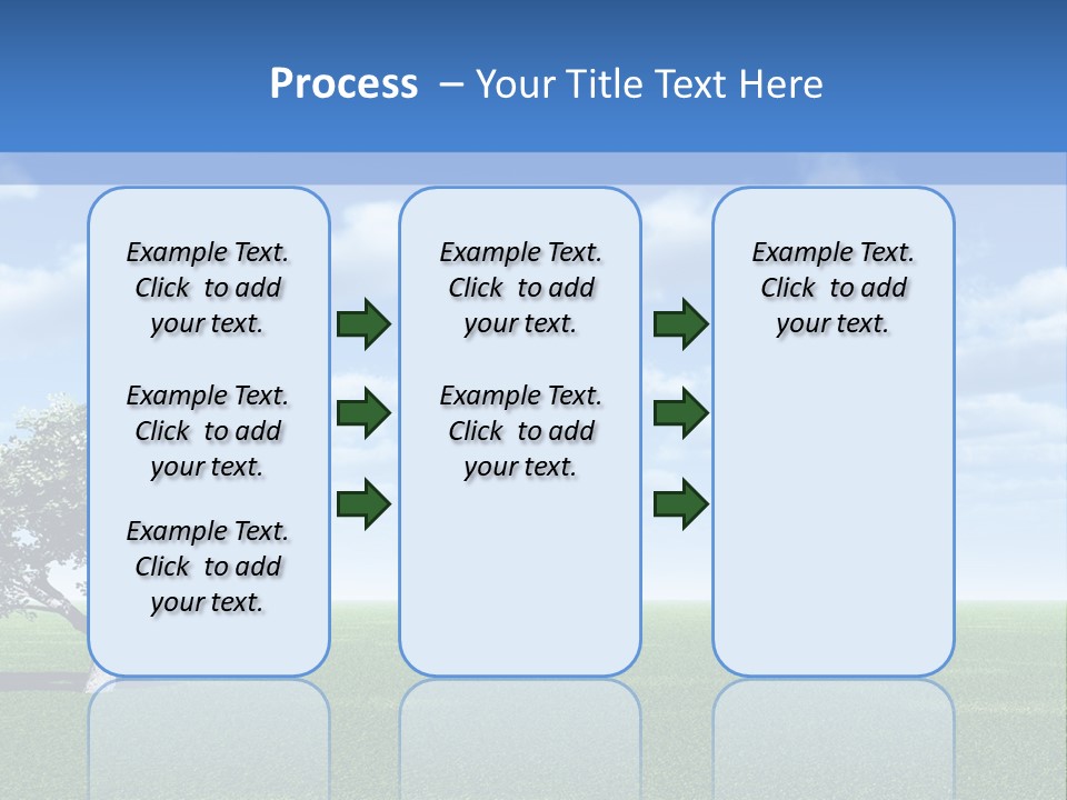 Alone Tree And Beautiful Sky With Clouds - 3D Landscape Scene. PowerPoint Template