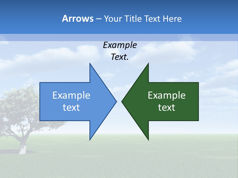 Alone Tree And Beautiful Sky With Clouds - 3D Landscape Scene. PowerPoint Template