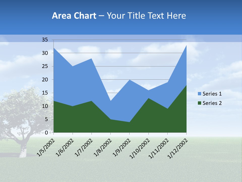 Alone Tree And Beautiful Sky With Clouds - 3D Landscape Scene. PowerPoint Template