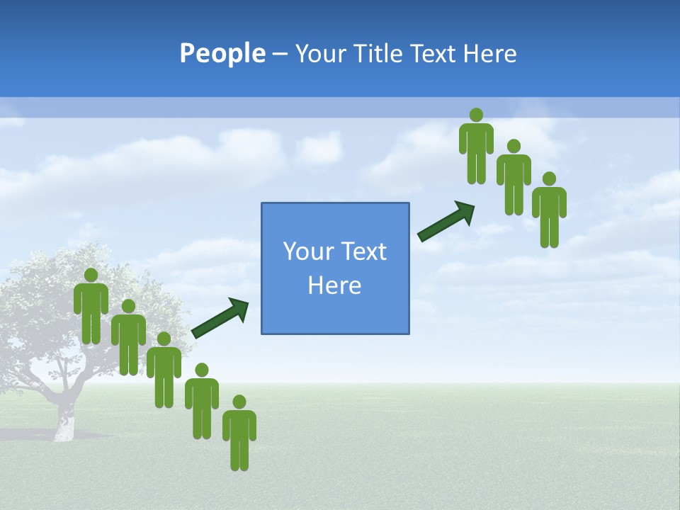 Alone Tree And Beautiful Sky With Clouds - 3D Landscape Scene. PowerPoint Template