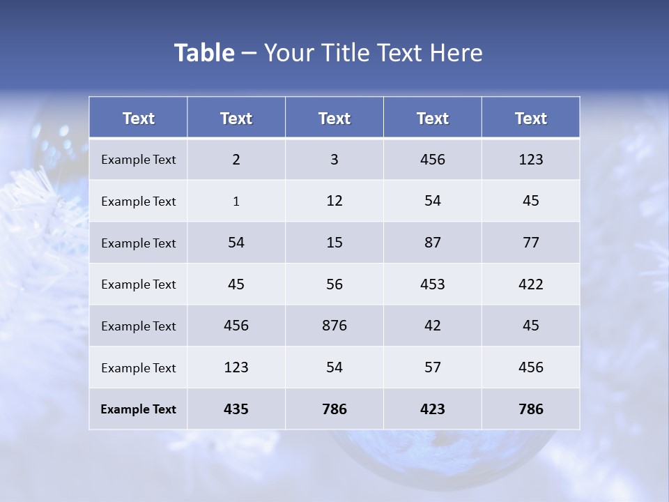 Two Ornaments On Frosted Christmas Tree PowerPoint Template