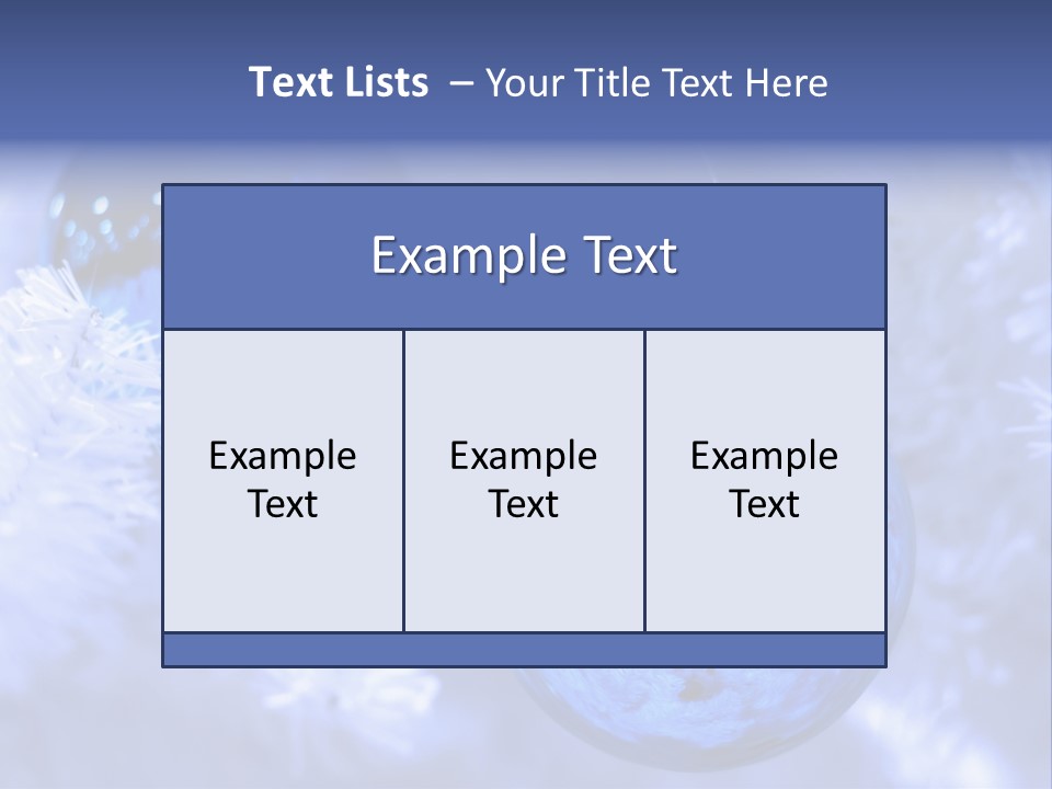 Two Ornaments On Frosted Christmas Tree PowerPoint Template