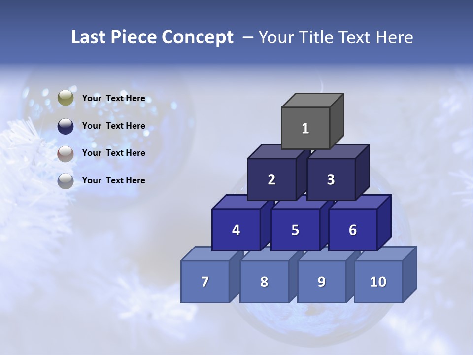 Two Ornaments On Frosted Christmas Tree PowerPoint Template