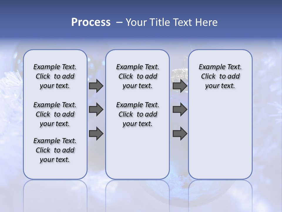 Two Ornaments On Frosted Christmas Tree PowerPoint Template