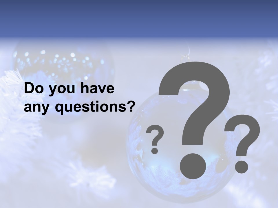 Two Ornaments On Frosted Christmas Tree PowerPoint Template