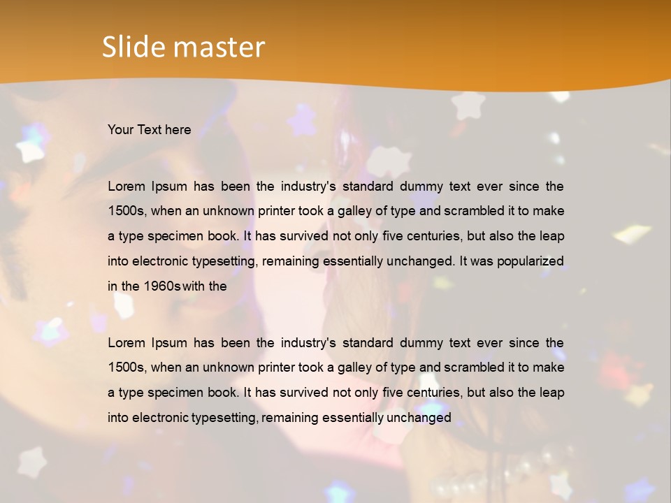 Young Happy Dancing Amorous Couple At Celebration PowerPoint Template