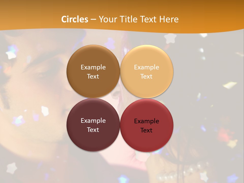 Young Happy Dancing Amorous Couple At Celebration PowerPoint Template