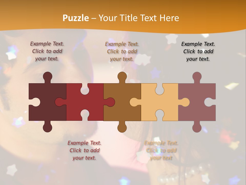 Young Happy Dancing Amorous Couple At Celebration PowerPoint Template