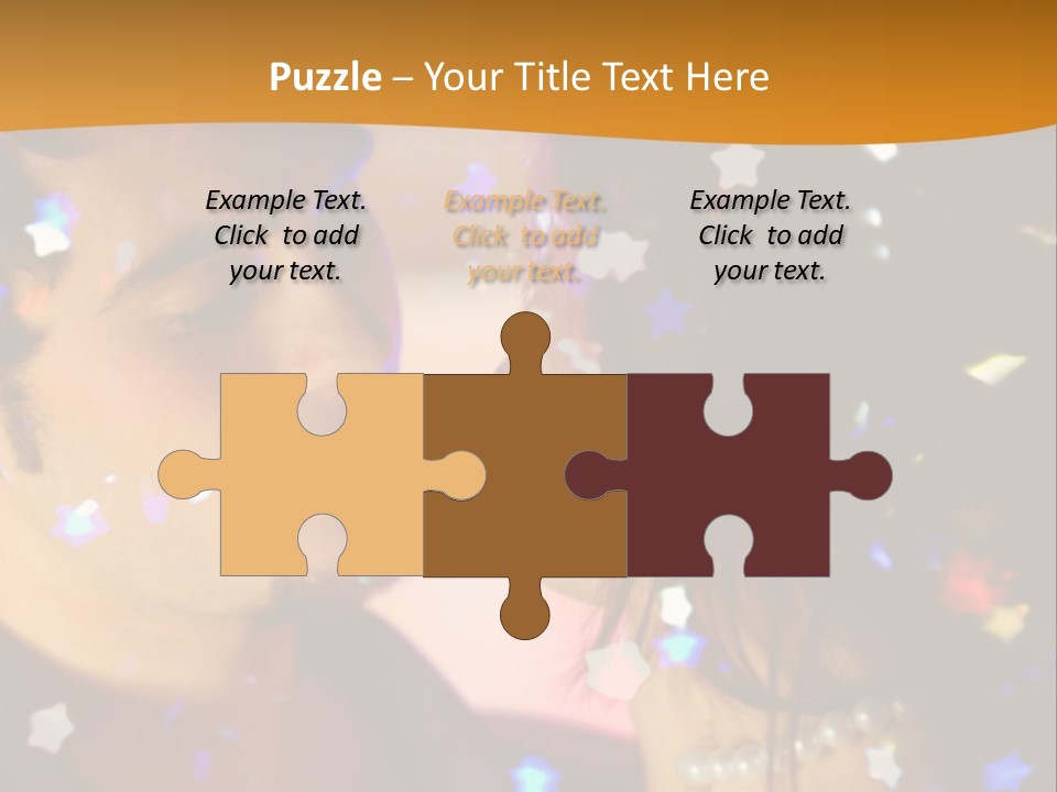 Young Happy Dancing Amorous Couple At Celebration PowerPoint Template