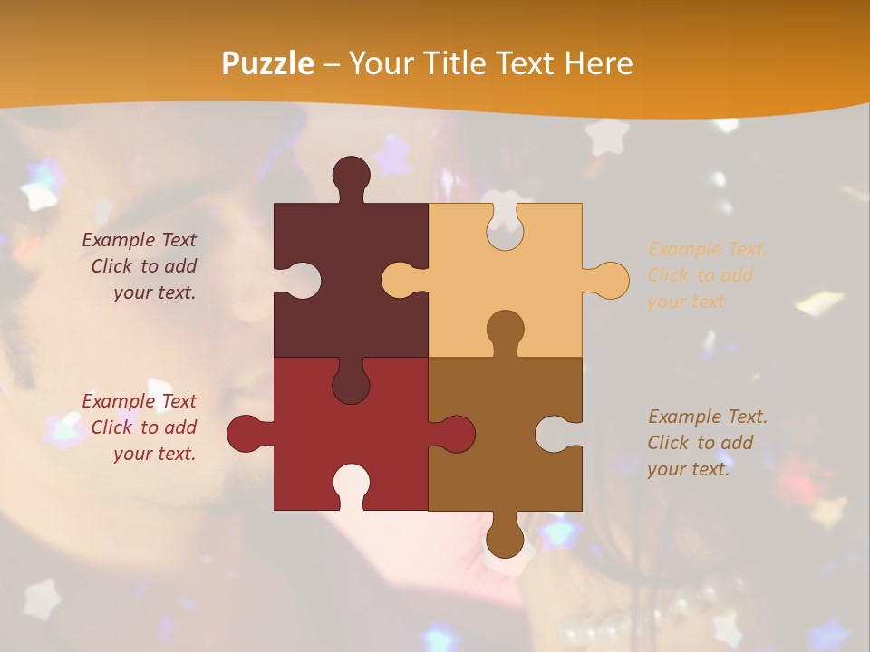 Young Happy Dancing Amorous Couple At Celebration PowerPoint Template