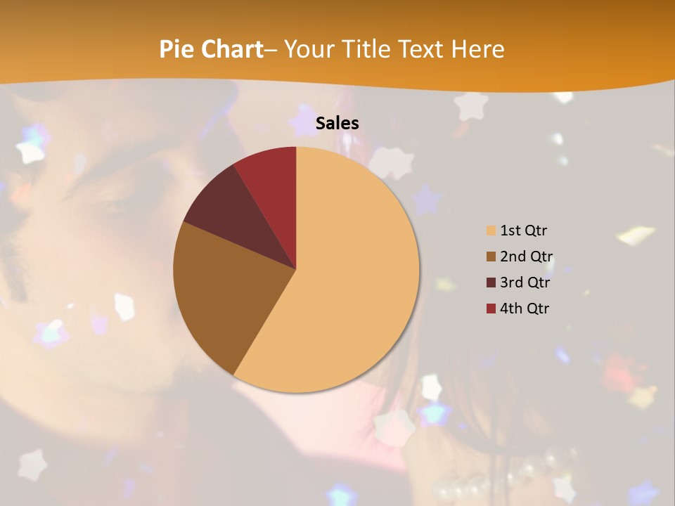 Young Happy Dancing Amorous Couple At Celebration PowerPoint Template