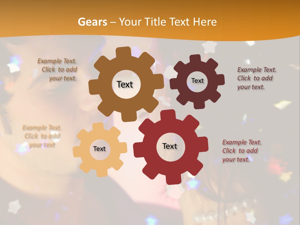 Young Happy Dancing Amorous Couple At Celebration PowerPoint Template