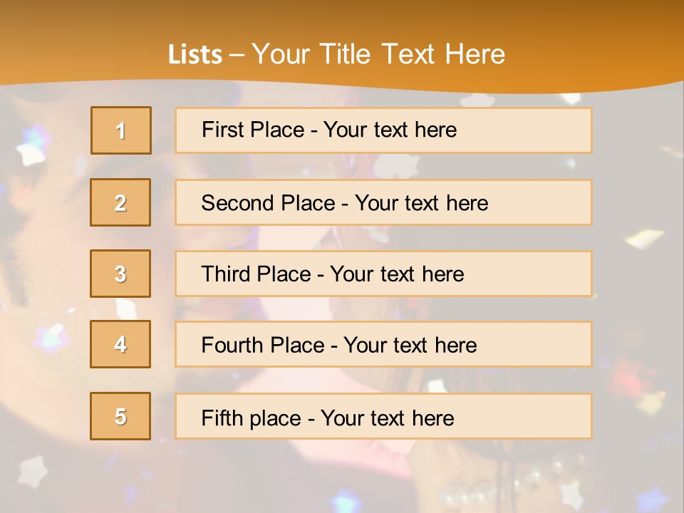 Young Happy Dancing Amorous Couple At Celebration PowerPoint Template