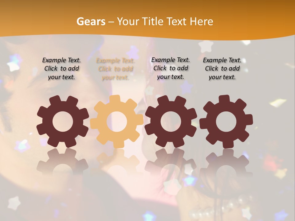 Young Happy Dancing Amorous Couple At Celebration PowerPoint Template