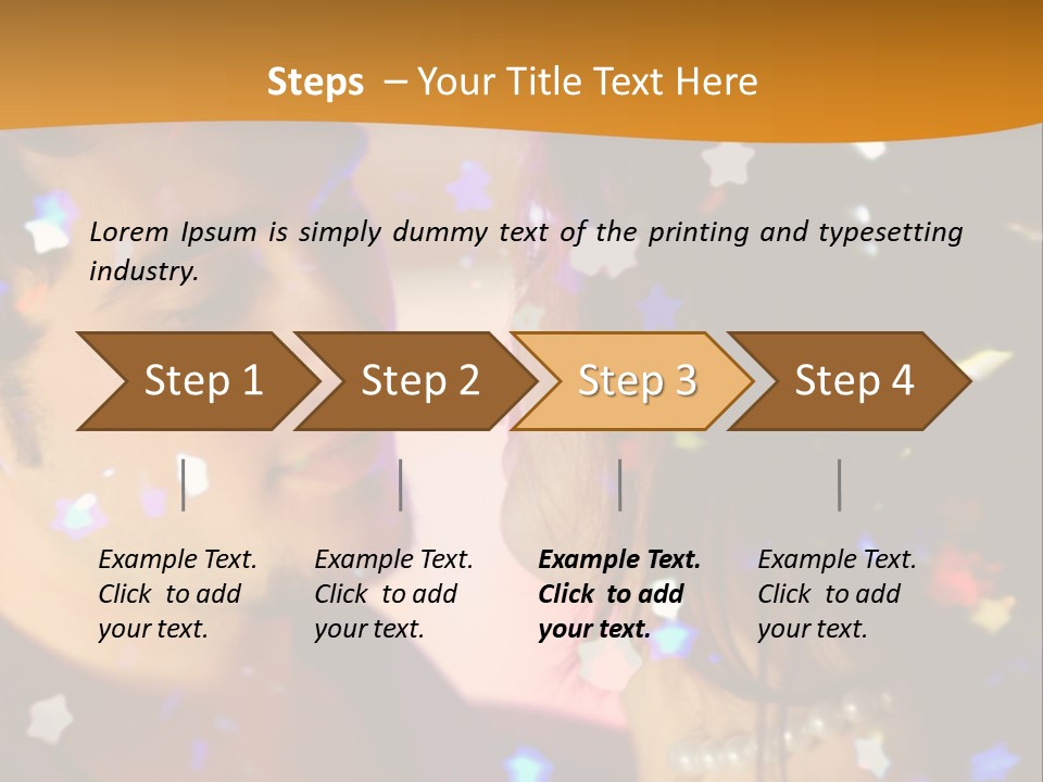 Young Happy Dancing Amorous Couple At Celebration PowerPoint Template