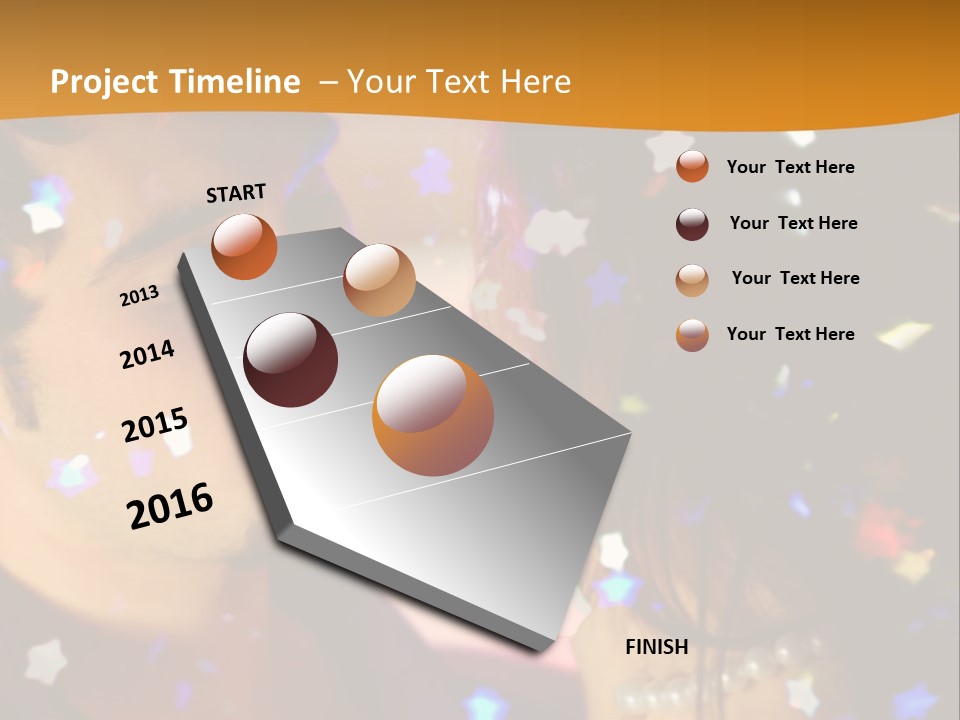 Young Happy Dancing Amorous Couple At Celebration PowerPoint Template