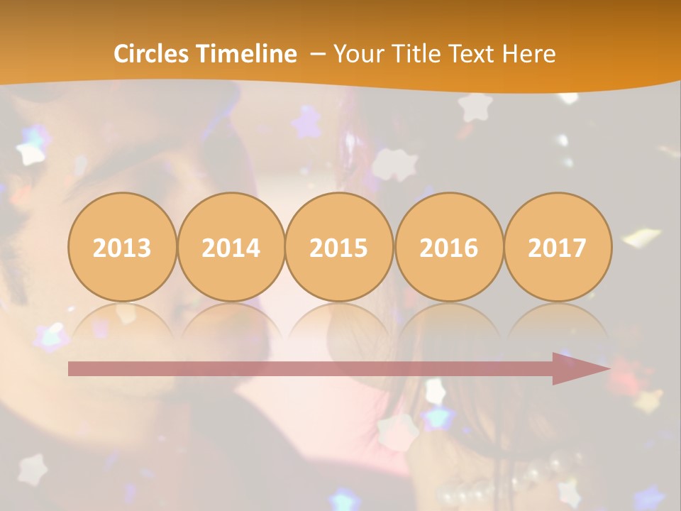 Young Happy Dancing Amorous Couple At Celebration PowerPoint Template