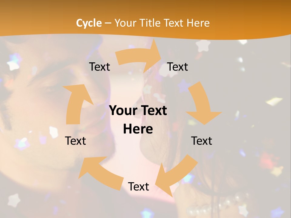 Young Happy Dancing Amorous Couple At Celebration PowerPoint Template
