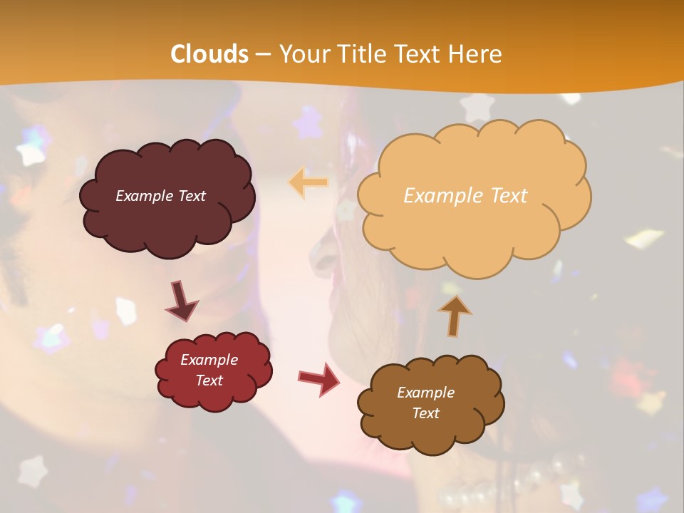 Young Happy Dancing Amorous Couple At Celebration PowerPoint Template