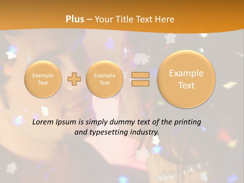 Young Happy Dancing Amorous Couple At Celebration PowerPoint Template