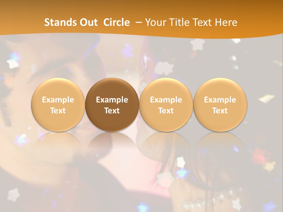 Young Happy Dancing Amorous Couple At Celebration PowerPoint Template