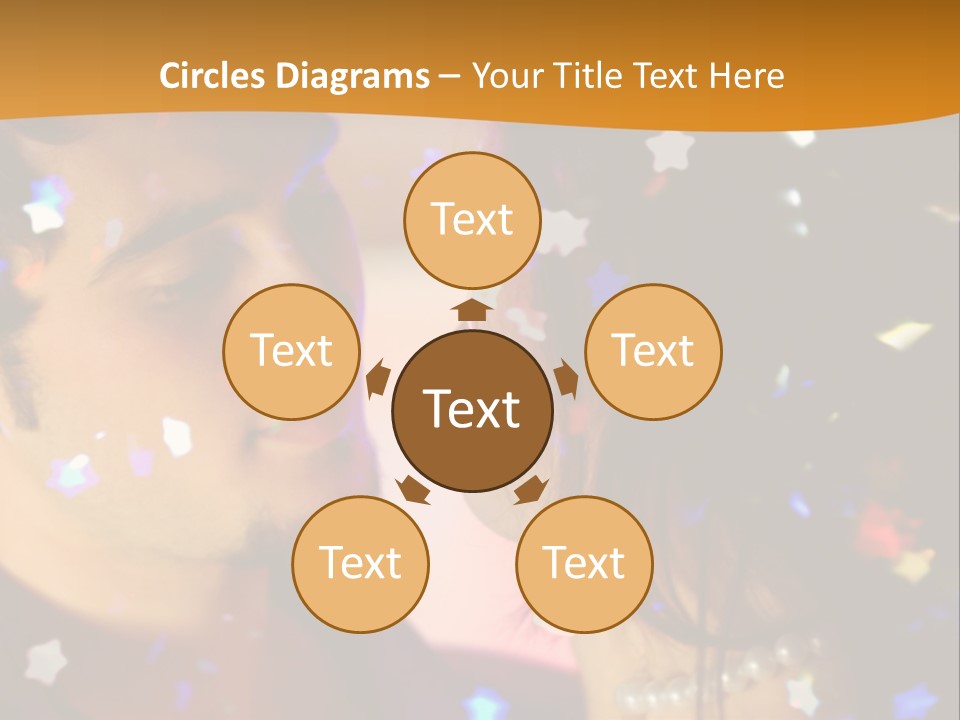 Young Happy Dancing Amorous Couple At Celebration PowerPoint Template