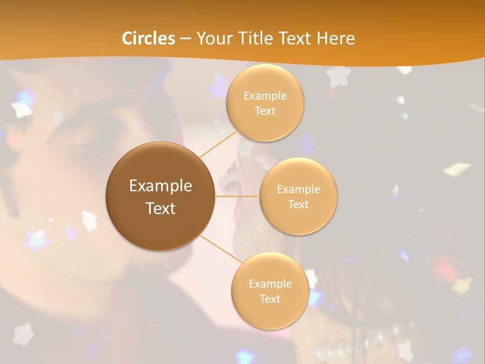 Young Happy Dancing Amorous Couple At Celebration PowerPoint Template