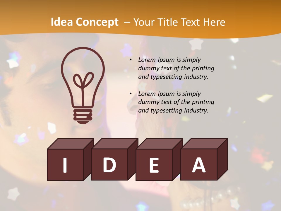 Young Happy Dancing Amorous Couple At Celebration PowerPoint Template