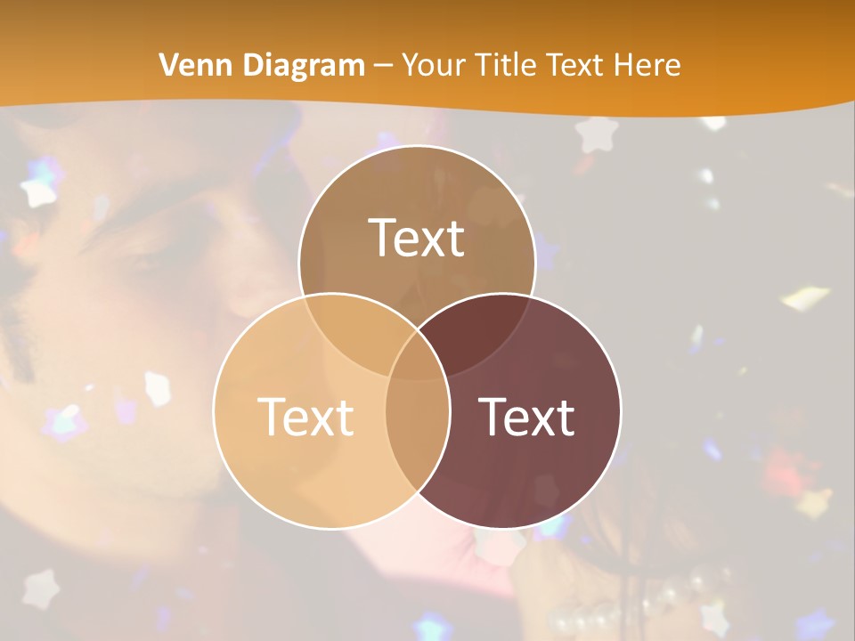 Young Happy Dancing Amorous Couple At Celebration PowerPoint Template