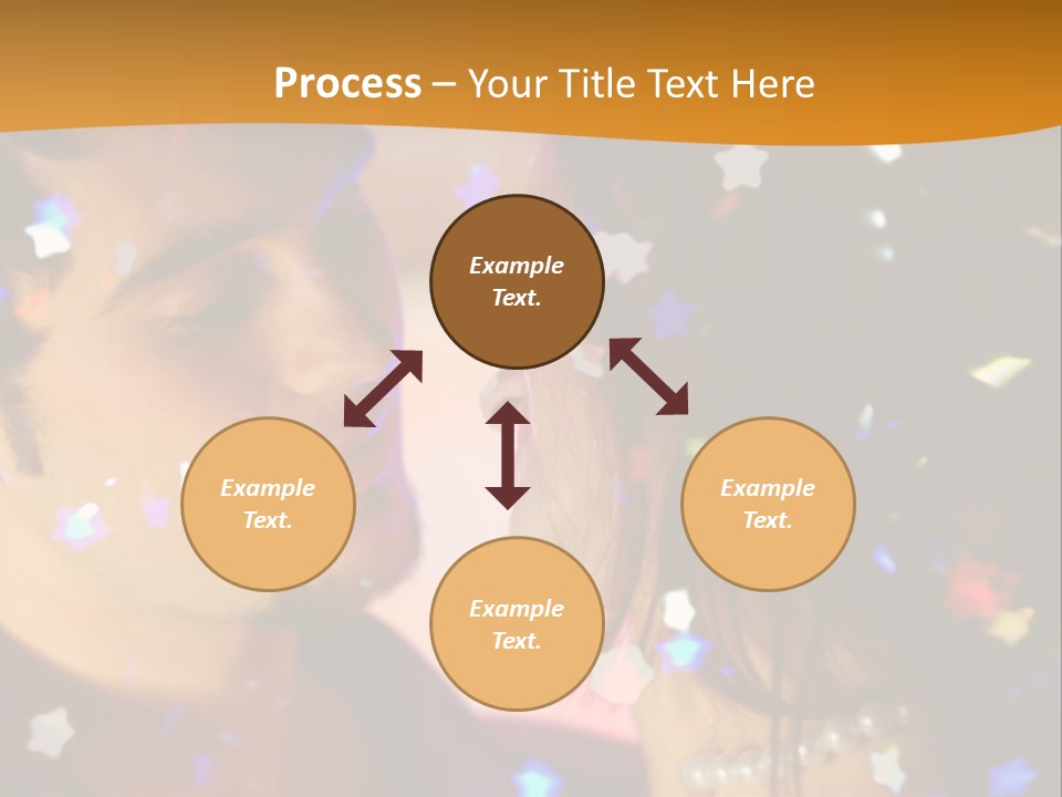 Young Happy Dancing Amorous Couple At Celebration PowerPoint Template