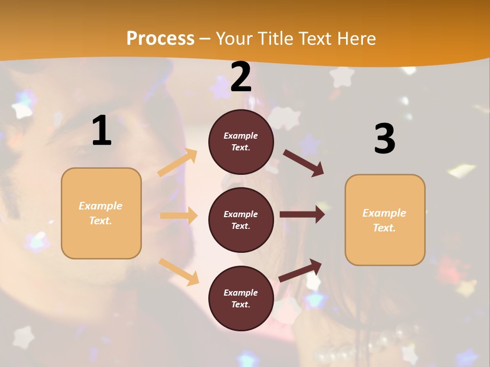 Young Happy Dancing Amorous Couple At Celebration PowerPoint Template