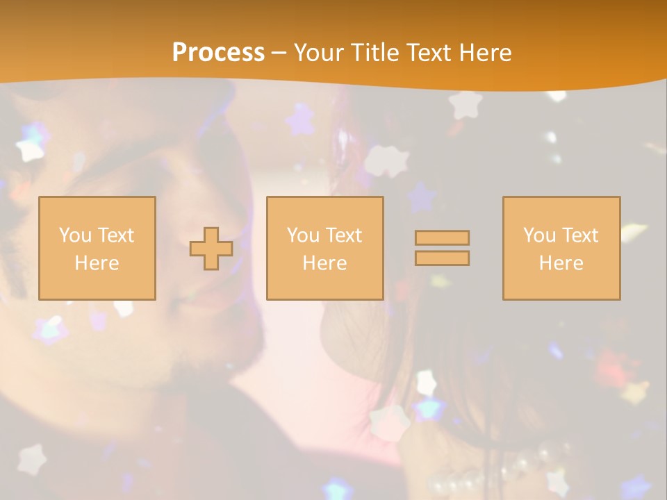 Young Happy Dancing Amorous Couple At Celebration PowerPoint Template