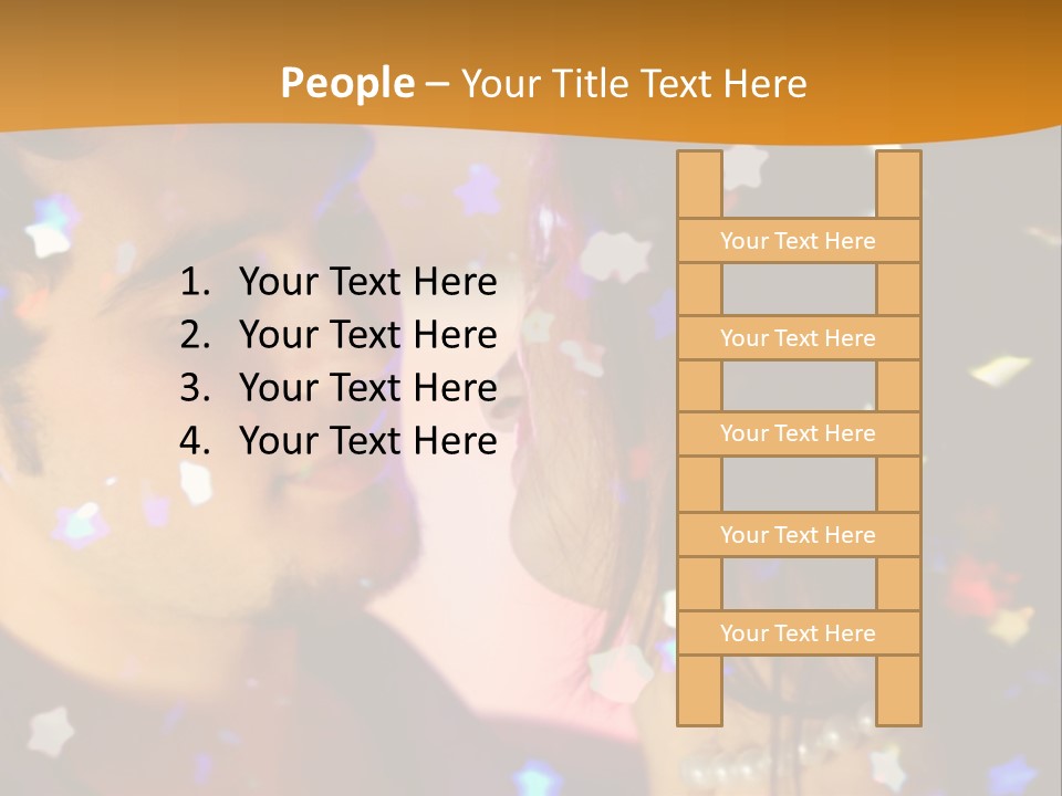 Young Happy Dancing Amorous Couple At Celebration PowerPoint Template