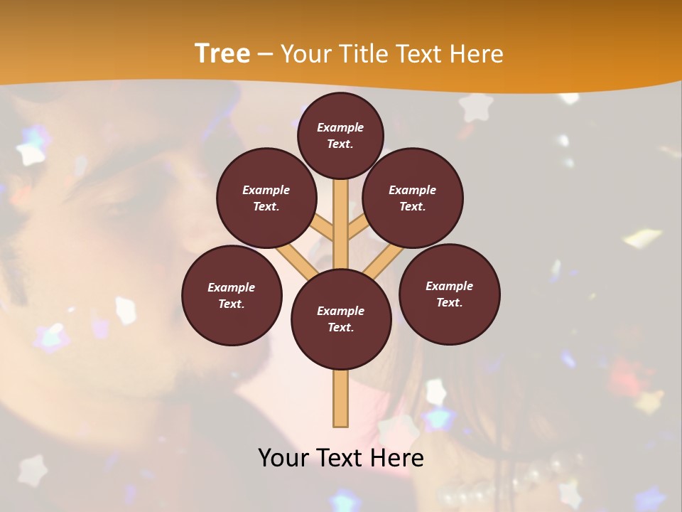 Young Happy Dancing Amorous Couple At Celebration PowerPoint Template