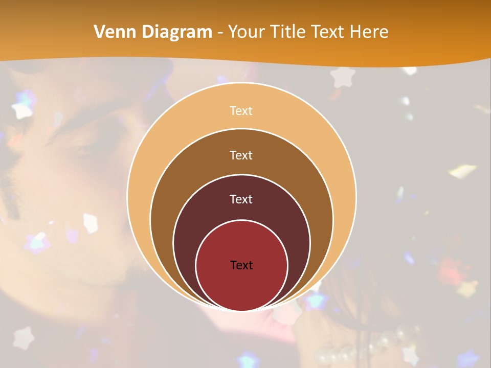 Young Happy Dancing Amorous Couple At Celebration PowerPoint Template