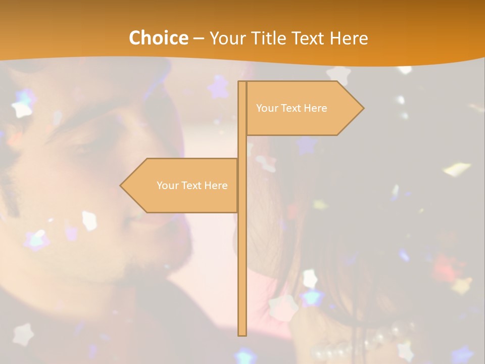 Young Happy Dancing Amorous Couple At Celebration PowerPoint Template