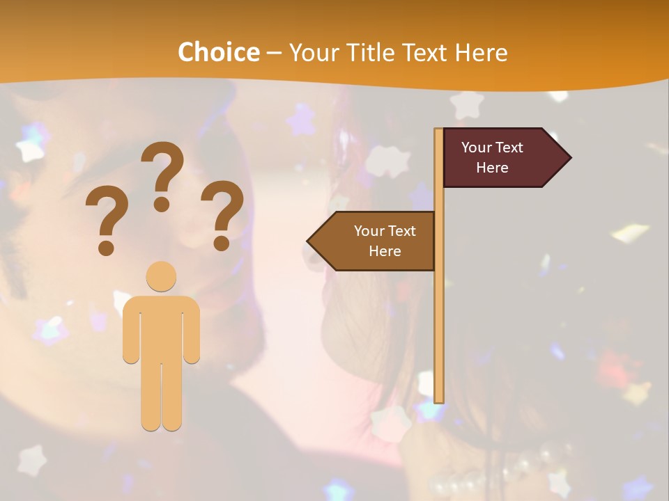 Young Happy Dancing Amorous Couple At Celebration PowerPoint Template