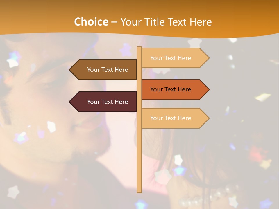 Young Happy Dancing Amorous Couple At Celebration PowerPoint Template