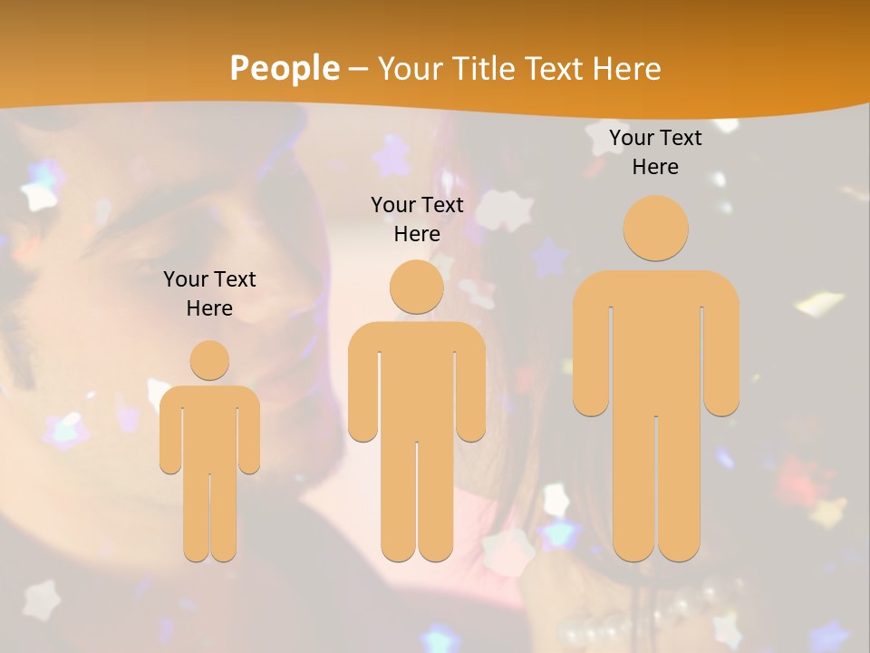 Young Happy Dancing Amorous Couple At Celebration PowerPoint Template