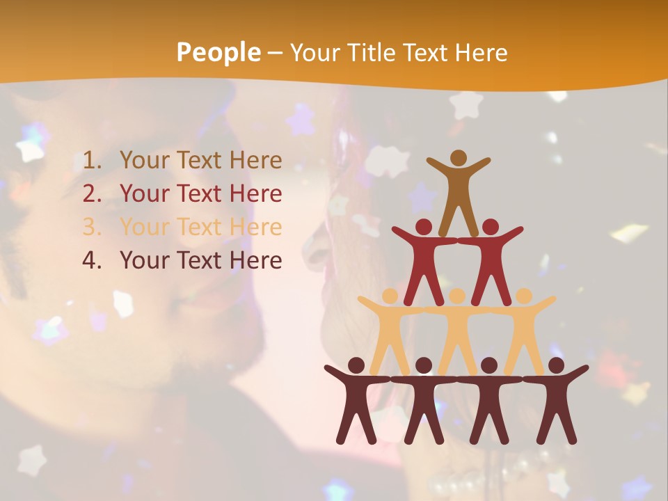 Young Happy Dancing Amorous Couple At Celebration PowerPoint Template