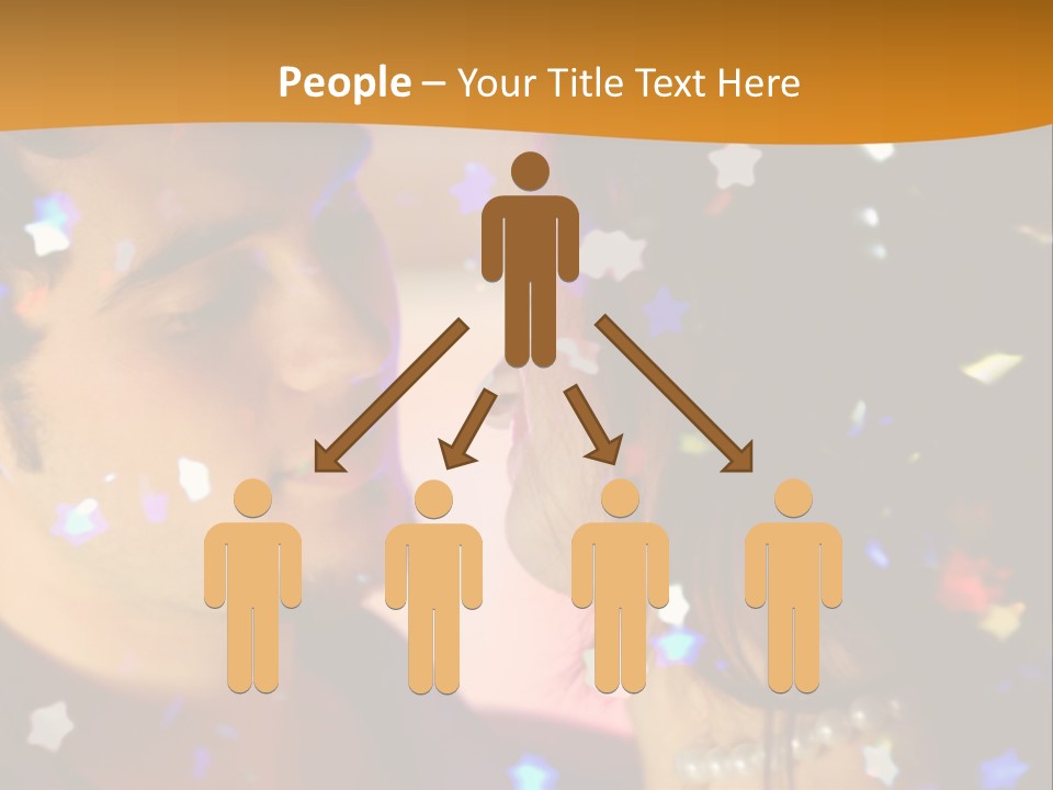 Young Happy Dancing Amorous Couple At Celebration PowerPoint Template