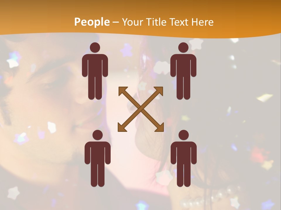 Young Happy Dancing Amorous Couple At Celebration PowerPoint Template