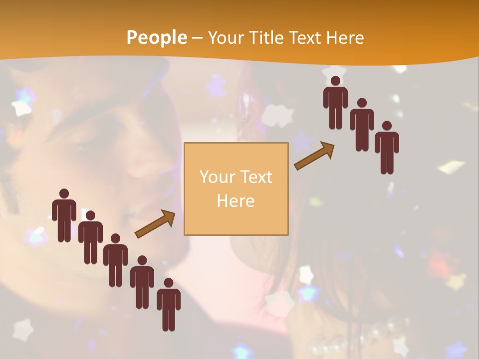 Young Happy Dancing Amorous Couple At Celebration PowerPoint Template