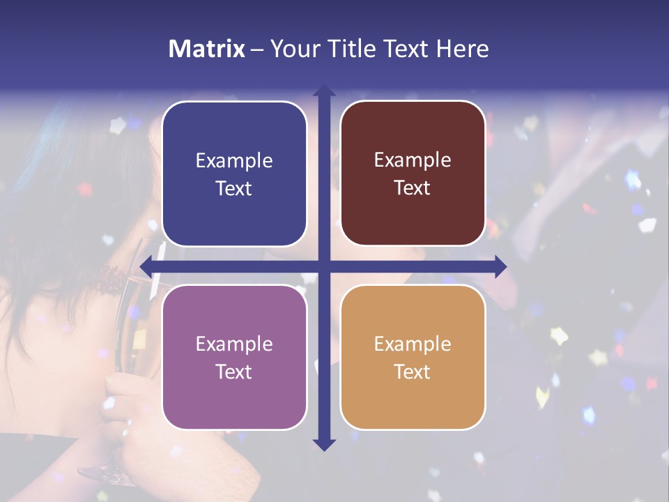 Young Happy Couple With Champagne Glasses At Celebration PowerPoint Template