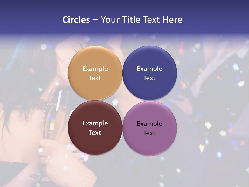 Young Happy Couple With Champagne Glasses At Celebration PowerPoint Template