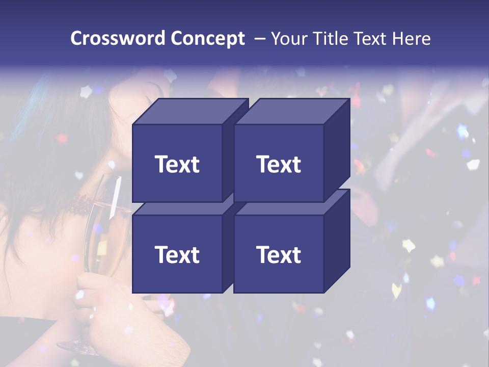 Young Happy Couple With Champagne Glasses At Celebration PowerPoint Template