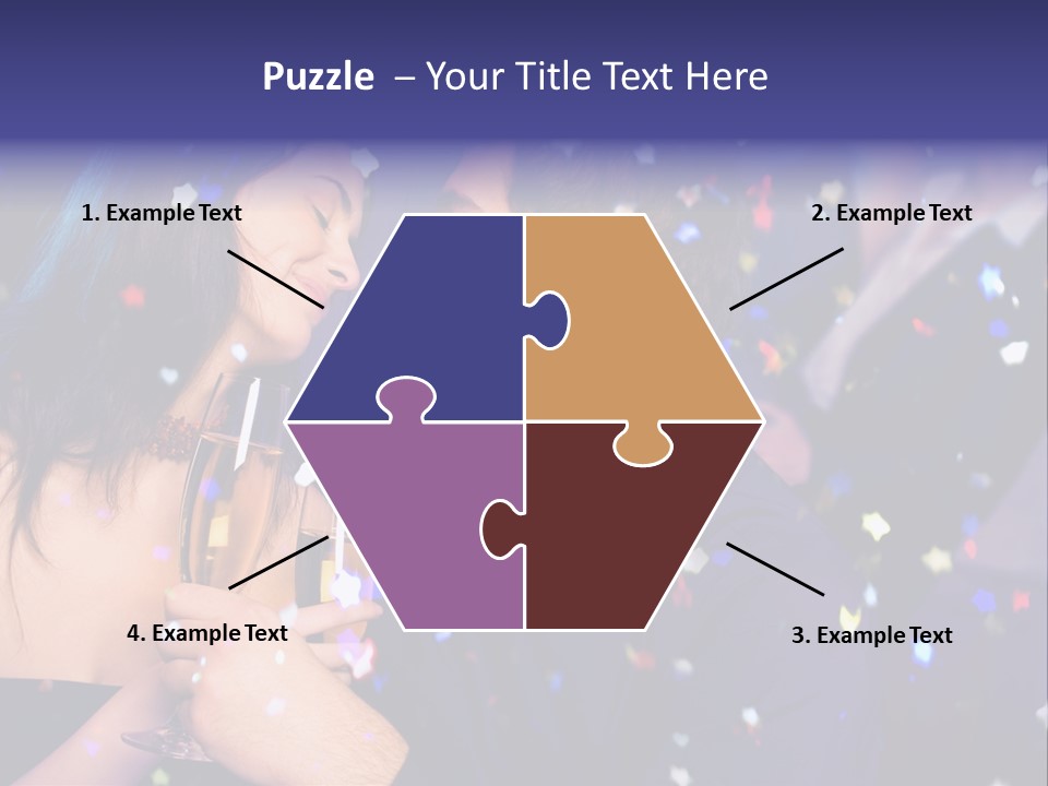 Young Happy Couple With Champagne Glasses At Celebration PowerPoint Template