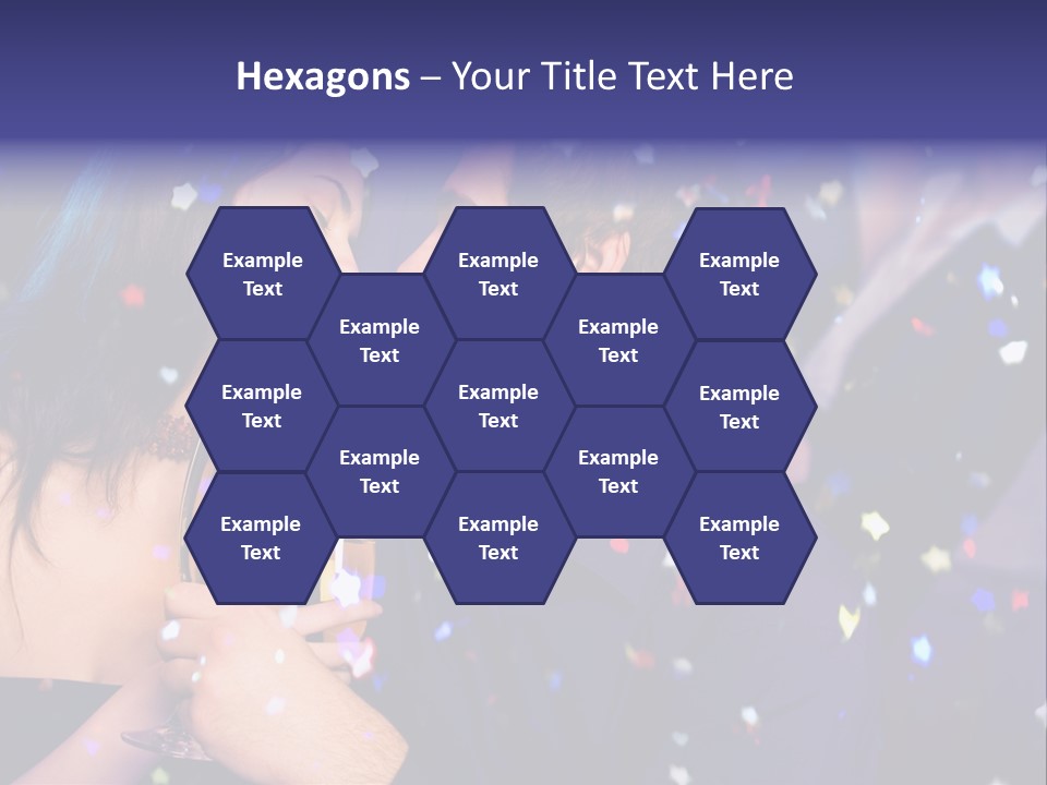 Young Happy Couple With Champagne Glasses At Celebration PowerPoint Template